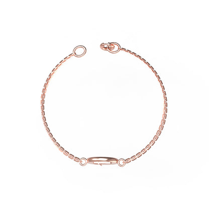 Bracciale iniziale a forma rotonda in argento sterling RKC 925, regalo per lei, placcato in oro giallo 14 carati, peso 3,25 g