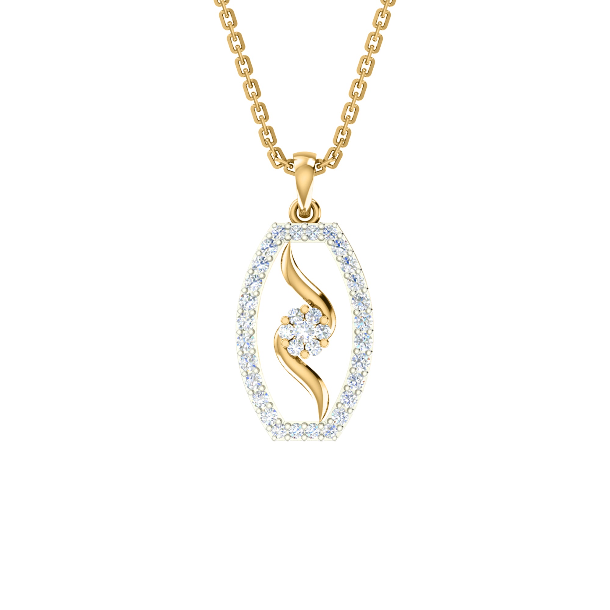 RKC 925 Silber Golden Gesamtgewicht 0,89 ct Moissanit Anhänger Gewicht 3,50 gm und Gewicht Ohrring 2,00 gm Set mit 14K Gelbgold plattiert