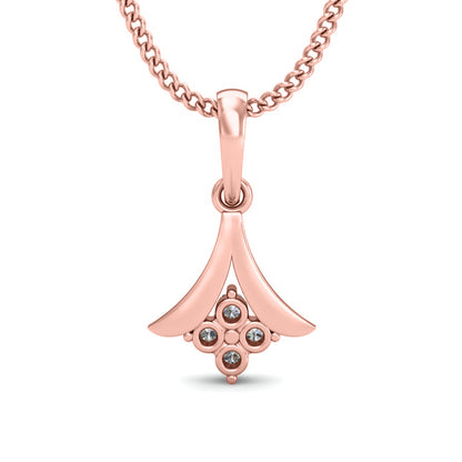 RKC Vier-Steine-Silber-Moissanit-Anhänger mit 0,06 Karat für Damen, 14-Karat-Gelbgold-Finish, Gewicht 2,6 Gramm, Höhe 14 mm