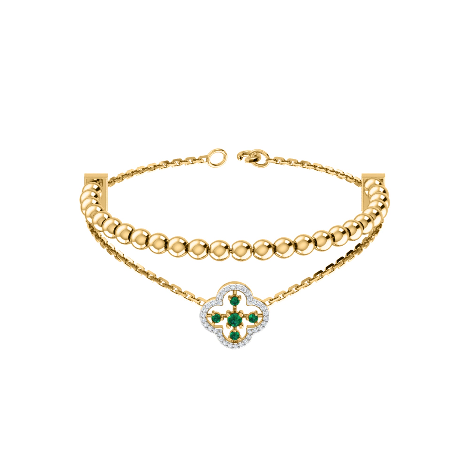 RKC Damen-Armband aus 925er-Sterlingsilber mit 0,39 Karat Moissanit, 14 Karat Gelbgold vergoldet, Gewicht 11,50 g