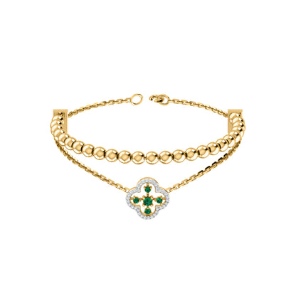 RKC Damen-Armband aus 925er-Sterlingsilber mit 0,39 Karat Moissanit, 14 Karat Gelbgold vergoldet, Gewicht 11,50 g