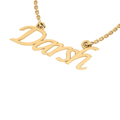 RKC Namensanhänger-Halskette, 925er Silberschmuck, 14 Karat Gelbgold vergoldet, Produktgewicht: 3,25 g, Höhe: 9,45 mm