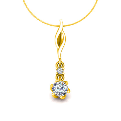Ciondolo in moissanite da 0,27 ct con due pietre in argento con finitura in oro bianco RKC, regalo per lei, altezza 20,00 mm, peso 2,6 g