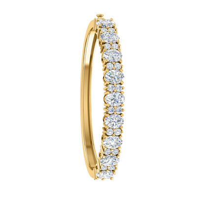 Bracciale rigido da donna in argento sterling 925 RKC da 13,25 CT, oro giallo 14 carati, peso 18,00 GM, altezza 46,00 MM