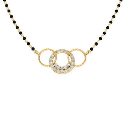 RKC 1,26 Karat Moissanit für Damen, Mangalsutra, 925er Silber, 14 Karat Gelbgold vergoldet, Produktgewicht: 4,50 g, Höhe: 15,50 mm