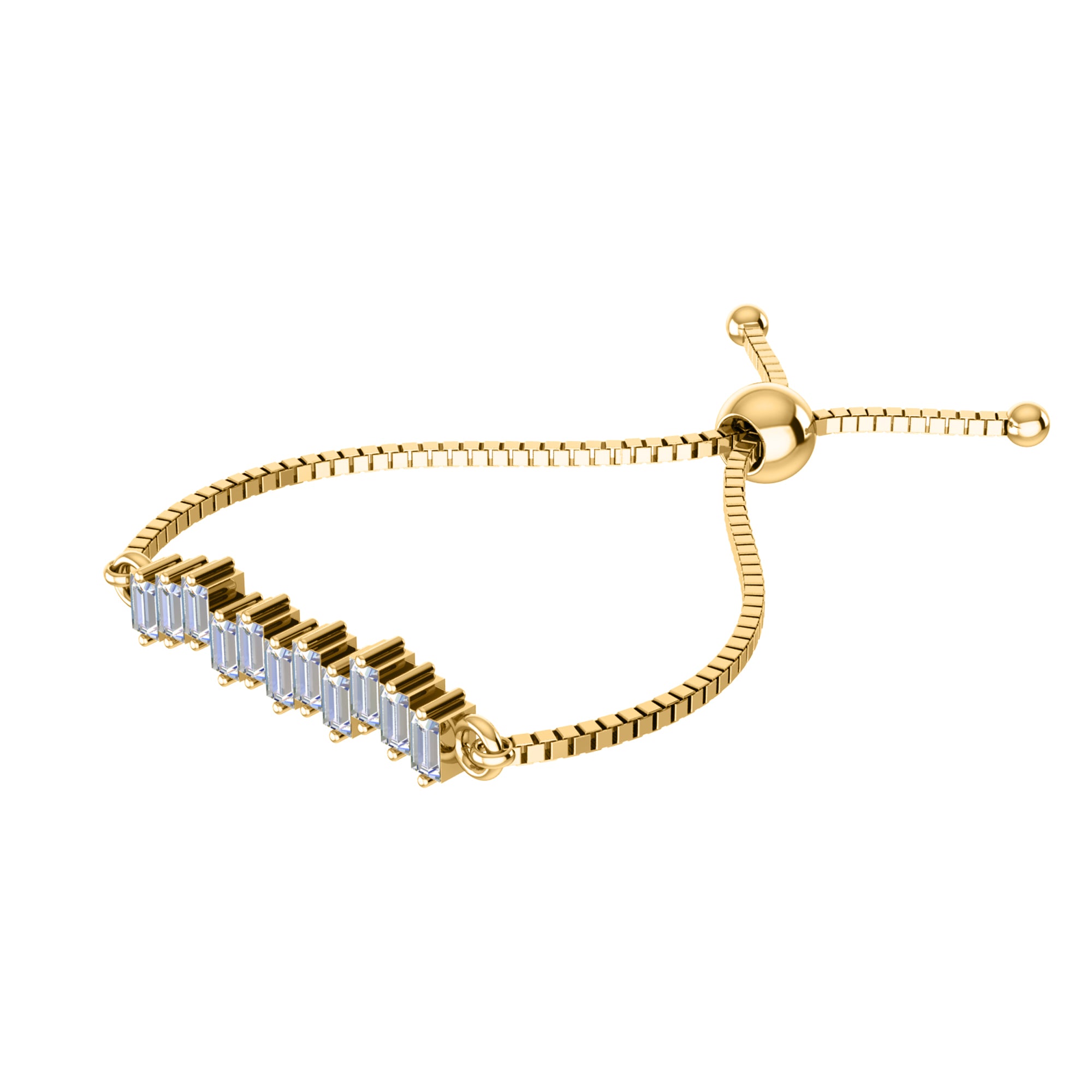 RKC-Moissanit-Charm-Geschenk-Bolo-Armband, 14 Karat rosévergoldet, Gewicht 3 g