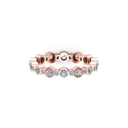 Anello di fidanzamento in moissanite a taglio rotondo da 0,92 ct RKC, argento 925 placcato in oro rosa per donna, peso 1,60 g, larghezza 3,20 mm
