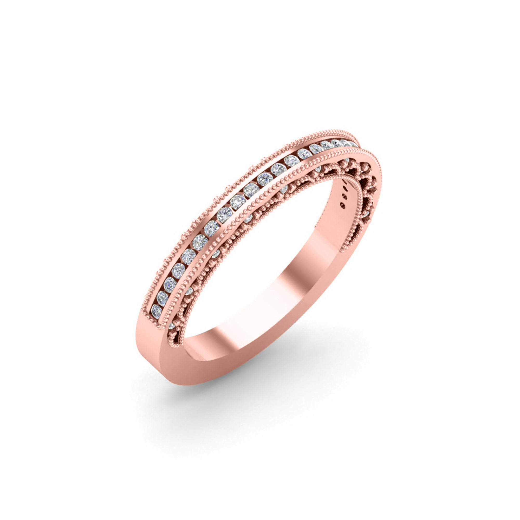 RKC Rundschliff-Moissanit-Ewigkeitsring für Damen, 925er-Silber, plattiert mit 14 Karat Gelbgold, Gewicht 3,30 g, Breite 2,50 mm
