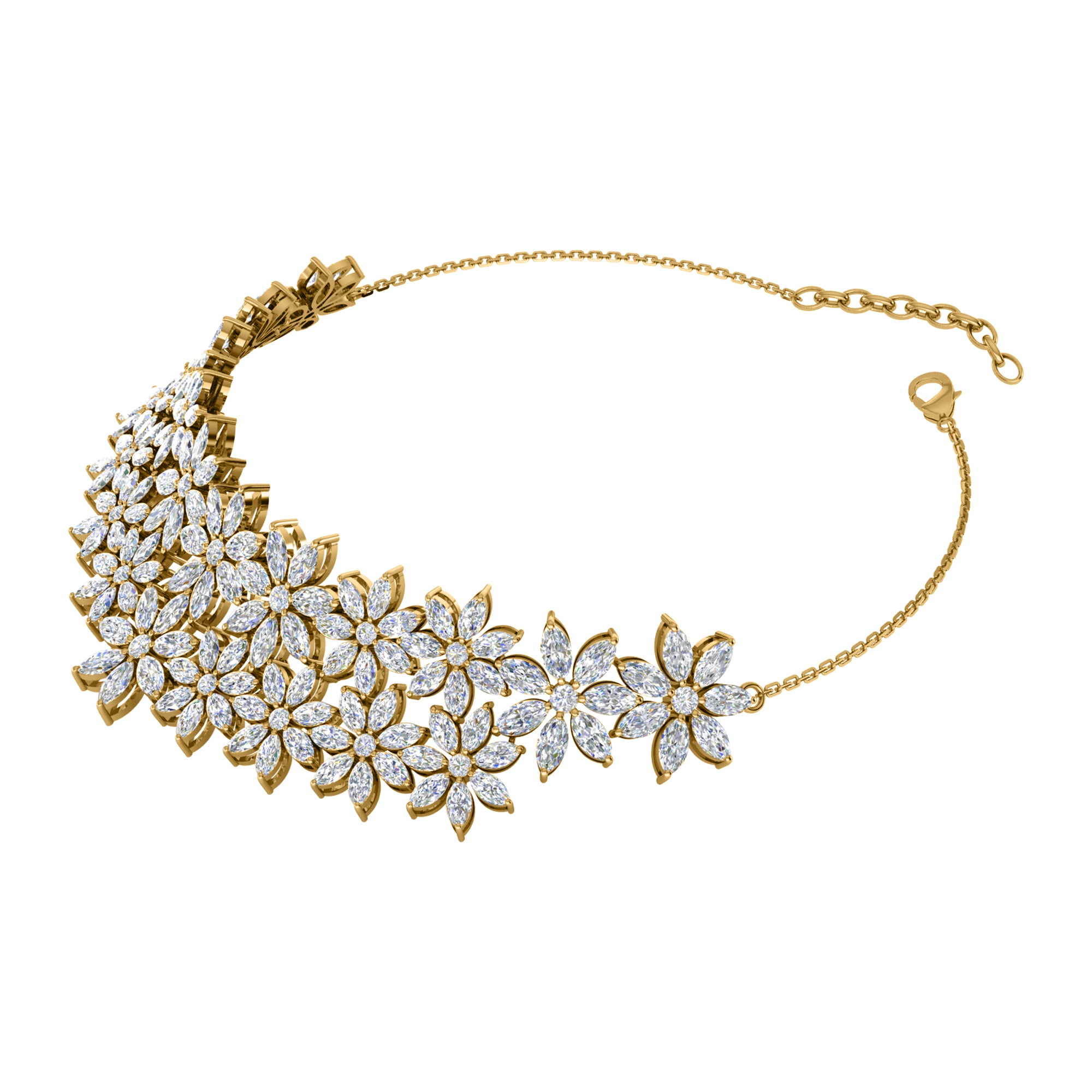 Collana girocollo da matrimonio affascinante RKC 27 CT in argento 925 placcato oro rosa 14k Peso del prodotto 24,00 GM