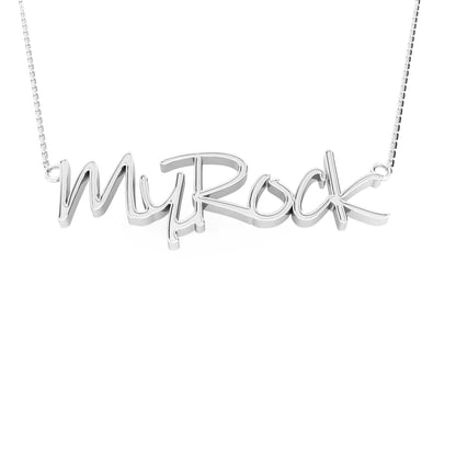RKC 14k Yellow Gold Plated Name Pendant Necklace 925 Silver Weight 4 gm and height 12mm