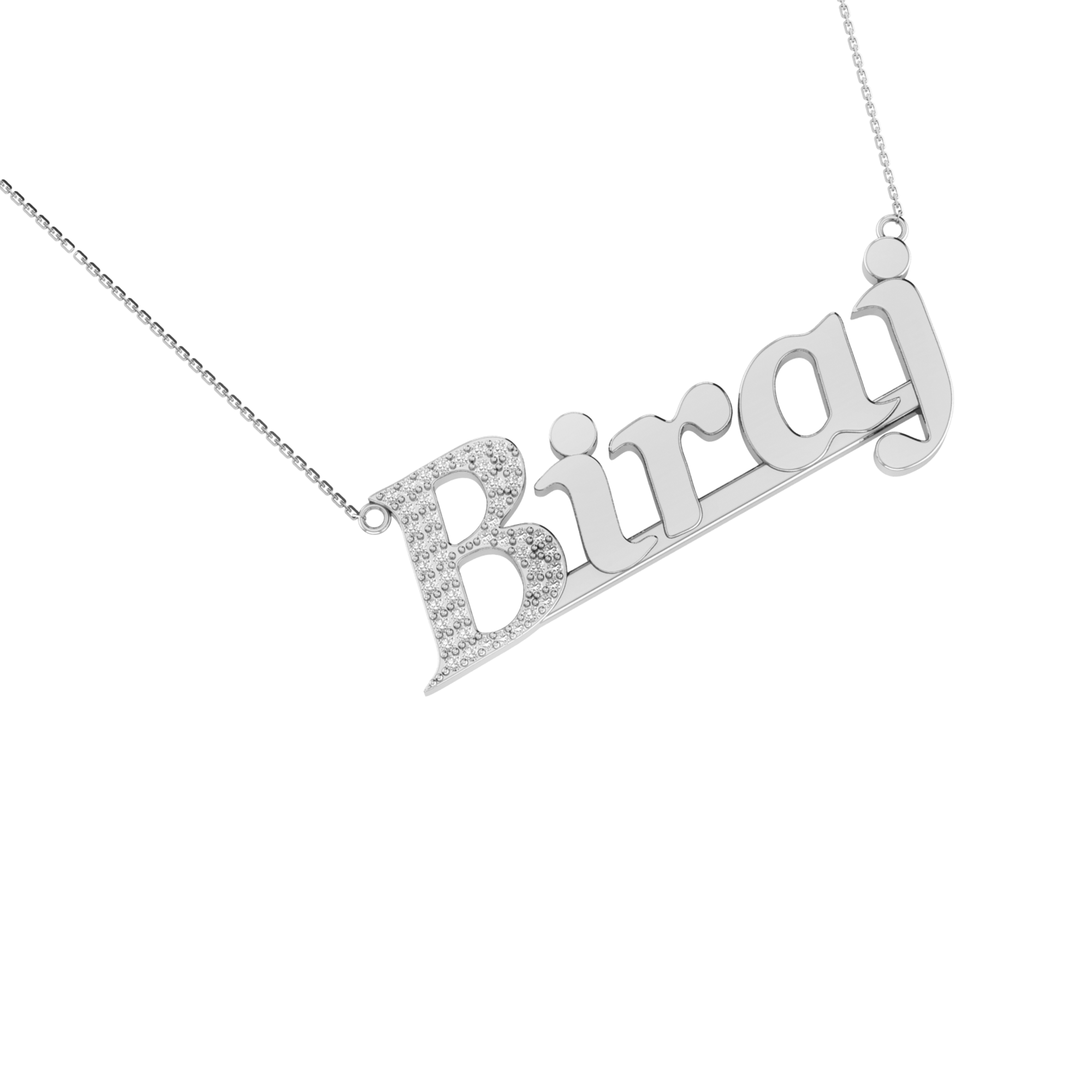 RKC Customize Initial Name Moissanite Pendant Necklace 14k Yellow Gold Plated Weight 4.2 gm