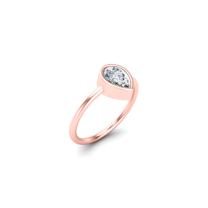 Anello nuziale solitario in moissanite con taglio a pera RKC per lei Anello di promessa in argento 925 placcato in oro rosa 14 carati Peso 2 g