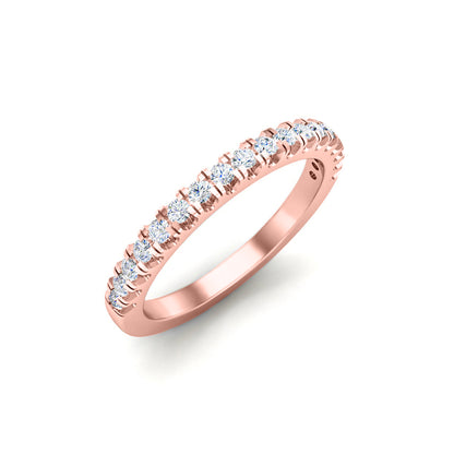 RKC Moissanit Rundschliff Half Eternity Bandring 925 Silber