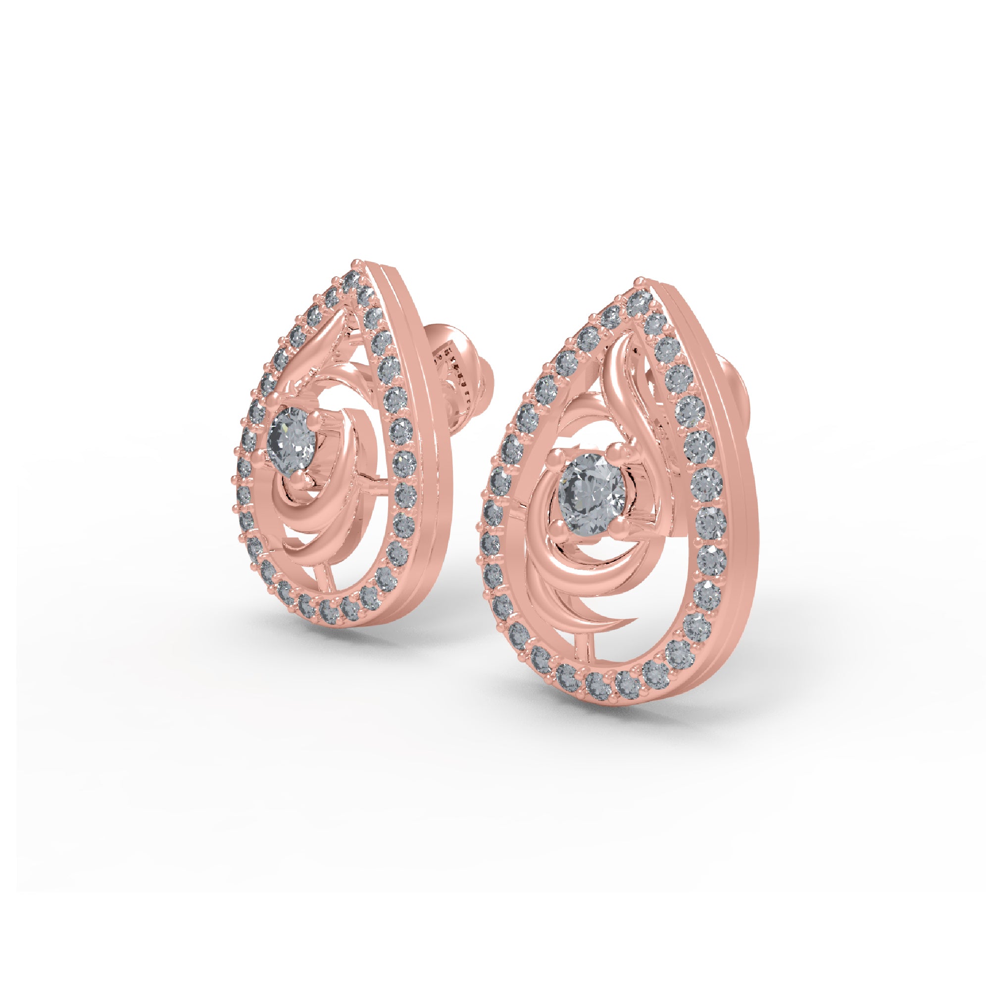 Orecchino da donna a forma di pera da donna in argento sterling RKC 925, giallo 14k, peso prodotto 2,60 GM, altezza pietra 12,80 mm