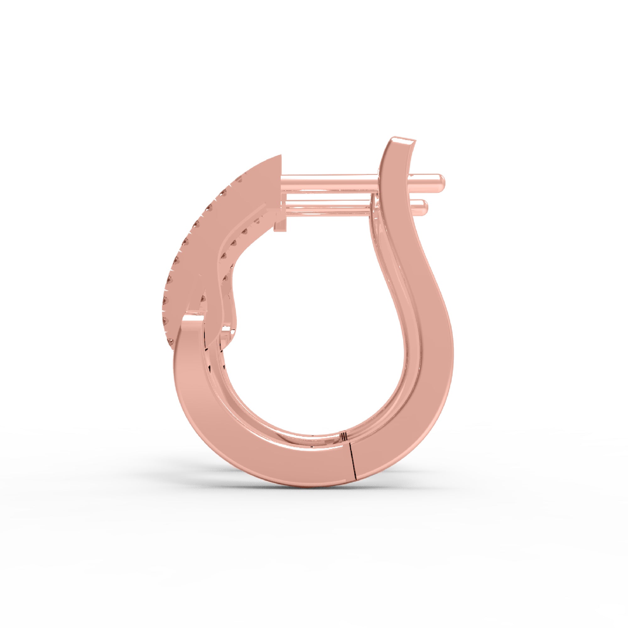 RKC 925 Sterling Silber Creolen-Ohrring für Damen, 14 Karat Gelb, Gesamtgewicht: 3,40 GM, Höhe: 19,00 mm