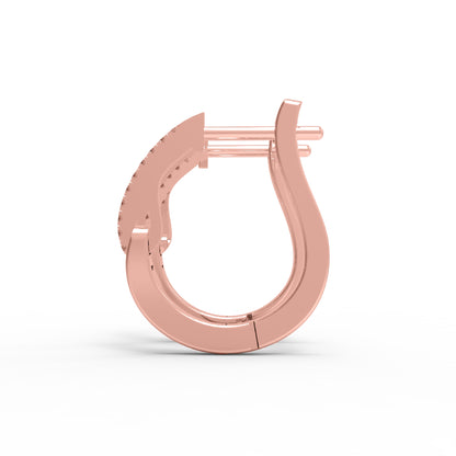 RKC 925 Sterling Silber Creolen-Ohrring für Damen, 14 Karat Gelb, Gesamtgewicht: 3,40 GM, Höhe: 19,00 mm