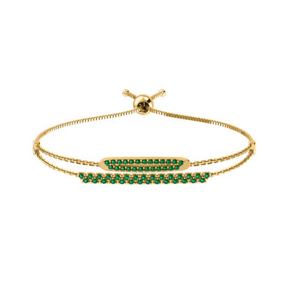 RKC Damen-Armband aus 925er-Sterlingsilber mit 0,81 Karat Moissanit, 14 Karat Gelbgold vergoldet, Gewicht 4,50 g, Höhe 36,85 mm