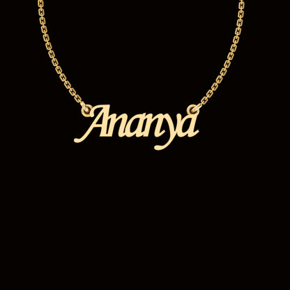 RKC Custom Name Pendant 925 Sterling Silver 14K Yellow Gold Plated Wt 3.20GM Height 11.20 MM