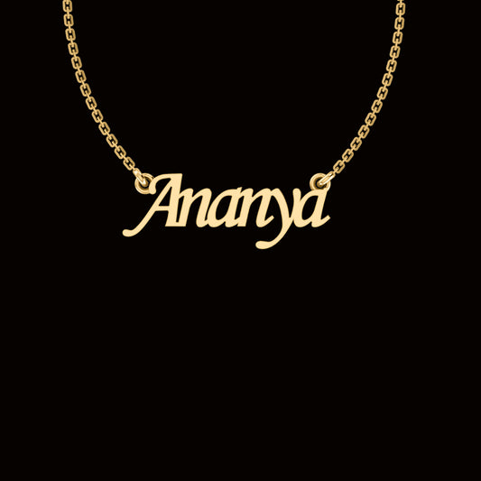 RKC Custom Name Pendant 925 Sterling Silver 14K Yellow Gold Plated Wt 3.20GM Height 11.20 MM