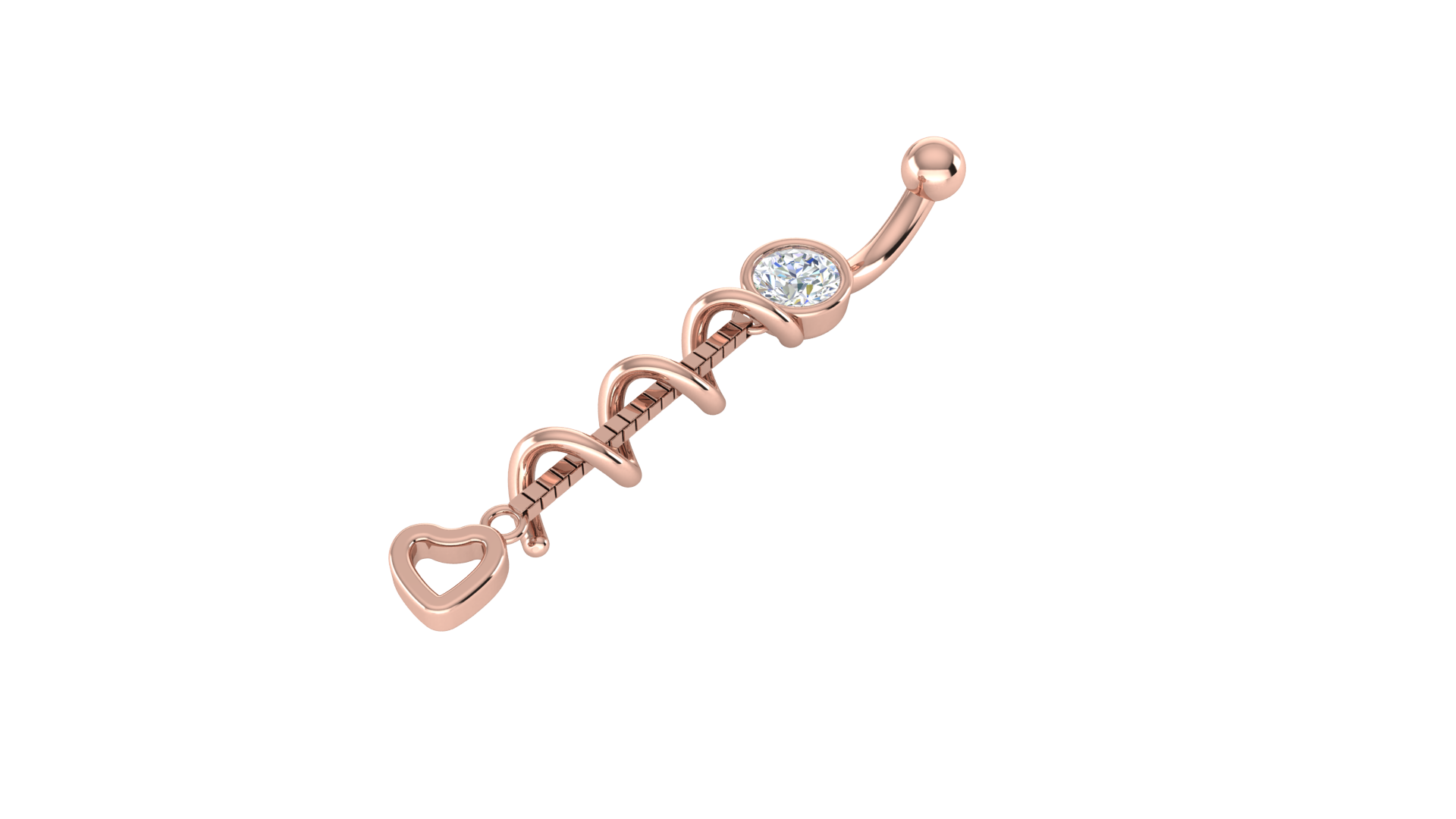 RKC JEWELRY Ombelico da donna in argento sterling 925 placcato in oro giallo 14k Peso 1,50 g Altezza 35,00 mm