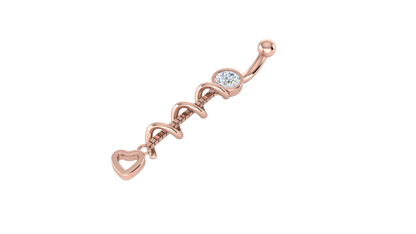 RKC JEWELRY Ombelico da donna in argento sterling 925 placcato in oro giallo 14k Peso 1,50 g Altezza 35,00 mm