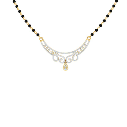 RKC Moissanite da 1,45 ct da donna Mangalsutra in argento 925 placcato in oro giallo 14k Peso del prodotto 8,00 g Altezza 34,25 mm