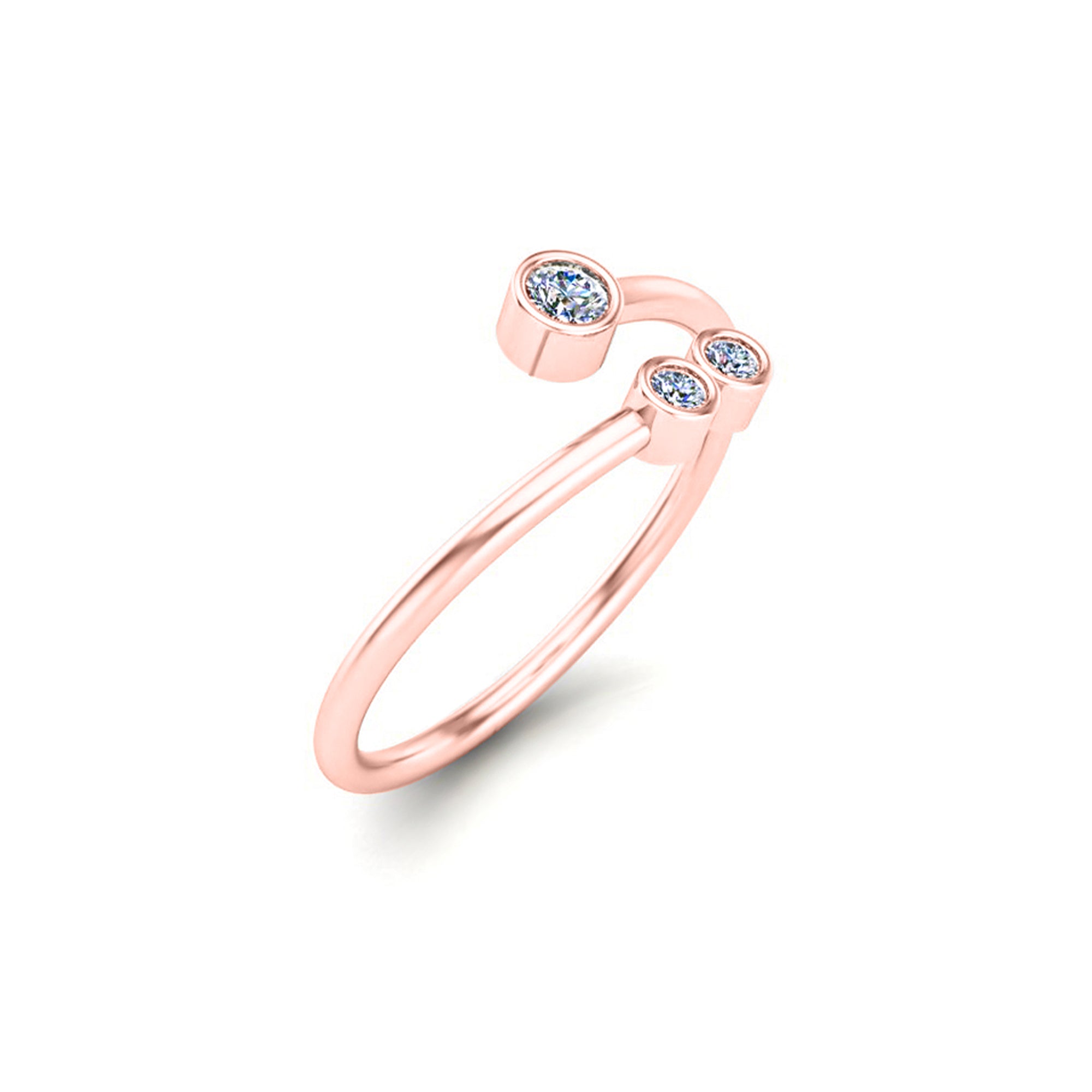 RKC 925 Argento Moissanite Fascia aperta per la sua promessa Anello bypass Fascia placcata oro rosa 14 carati Peso 1,6 g