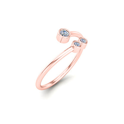 RKC 925 Argento Moissanite Fascia aperta per la sua promessa Anello bypass Fascia placcata oro rosa 14 carati Peso 1,6 g