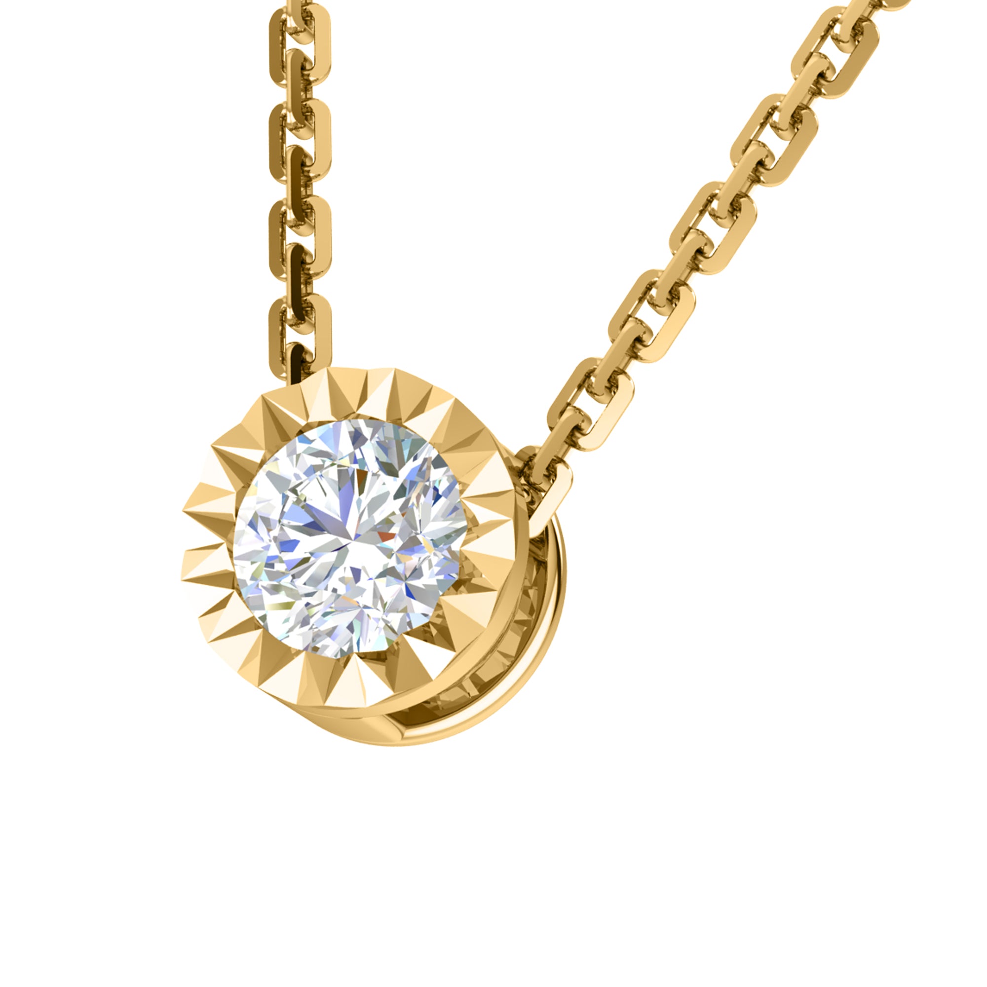 RKC 0,50 Karat Moissanit-Solitär-Anhänger, 925er Silberschmuck, 14 Karat Weißgold vergoldet, Gewicht 2,60 g