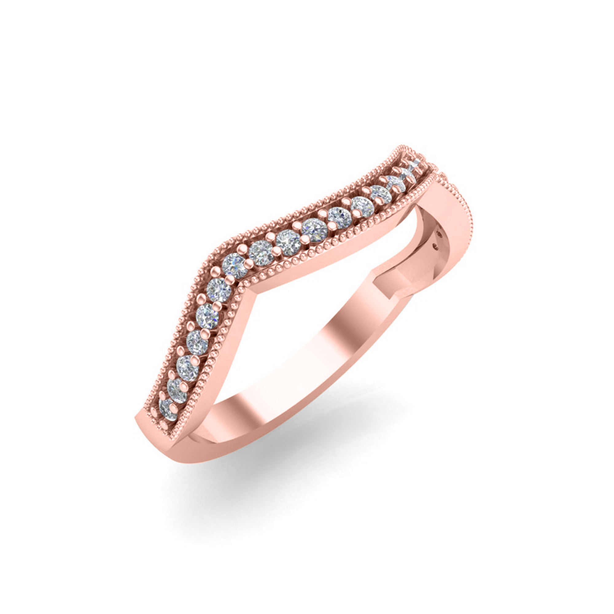 Fede nuziale curva da donna RKC Moissanite per sposa argento 925 placcato oro giallo 14 carati peso 2 g larghezza 2,50 mm