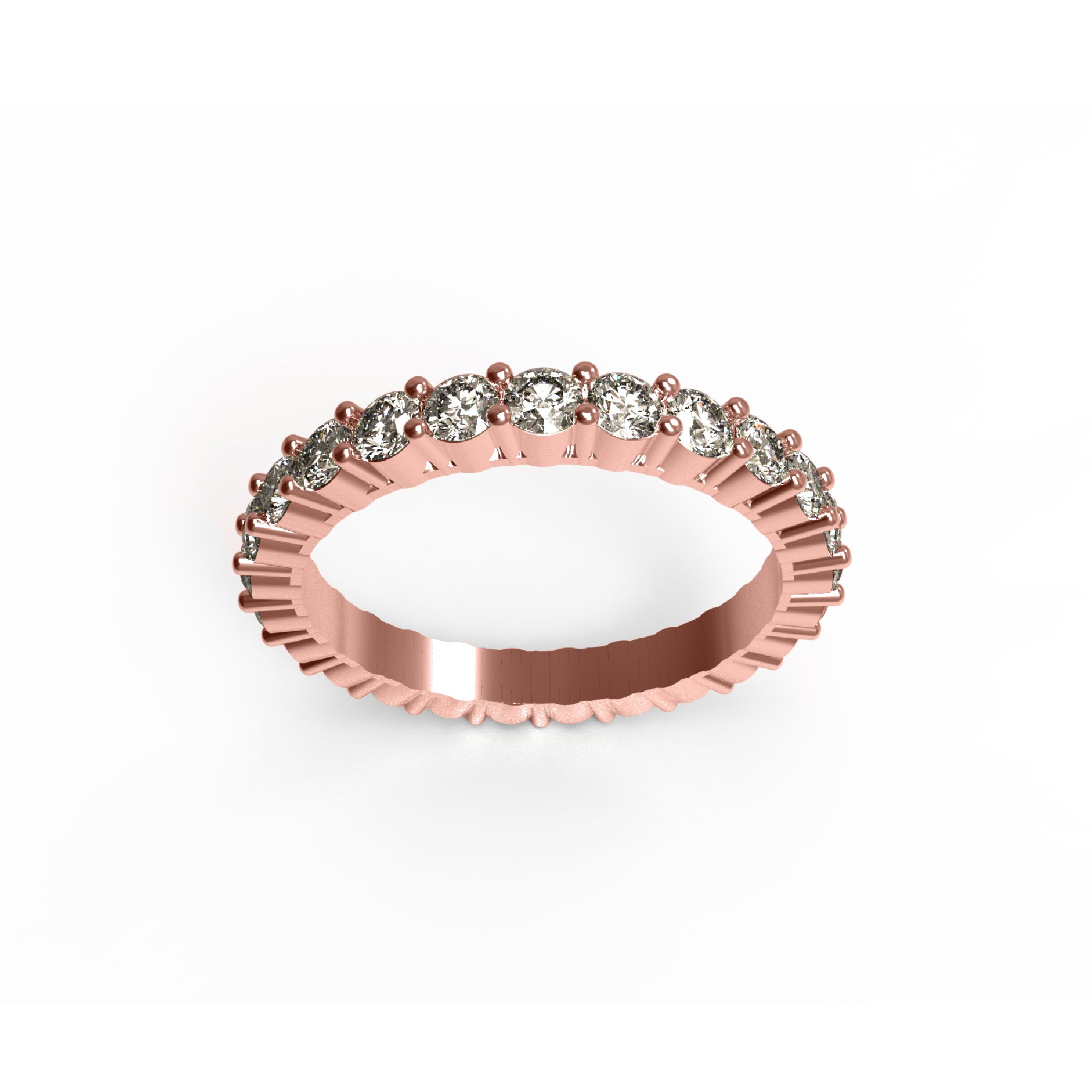 RKC Moissanit Full Eternity Bandring aus 925er Sterlingsilber mit Gelbgoldbeschichtung, Gewicht 2,80 ct, Breite 2,50 mm