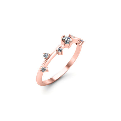 Anello a fascia da donna delicato RKC Moissanite in argento sterling 925 placcato in oro rosa su anello peso 1,40 g larghezza 1,60 mm