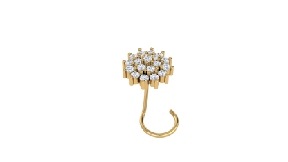 RKC JEWELRY Damen-Nasennadel aus 925er Sterlingsilber mit schönem Cluster-Nasenstift, 14 Karat Gelbgold vergoldet, Gewicht 1,00 g