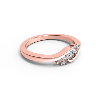 RKC Moissanit-Verlobungsring für Damen, vergoldetes 925er-Silber, 14 Karat Roségold vergoldet, Gewicht 2 g, Breite 1,80 mm