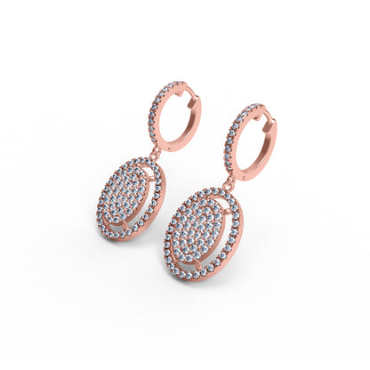 RKC 925 Sterling Silber Tropfen-Ohrhänger für Damen, 14 Karat Gelb, Gesamtgewicht 4,20 GM, Höhe 29,00 mm