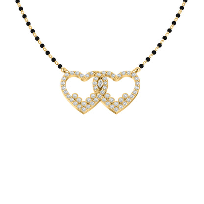 RKC Moissanite da 1,78 ct da donna Mangalsutra in argento 925 placcato in oro giallo 14k Peso del prodotto 6,00 g Altezza 20,00 mm