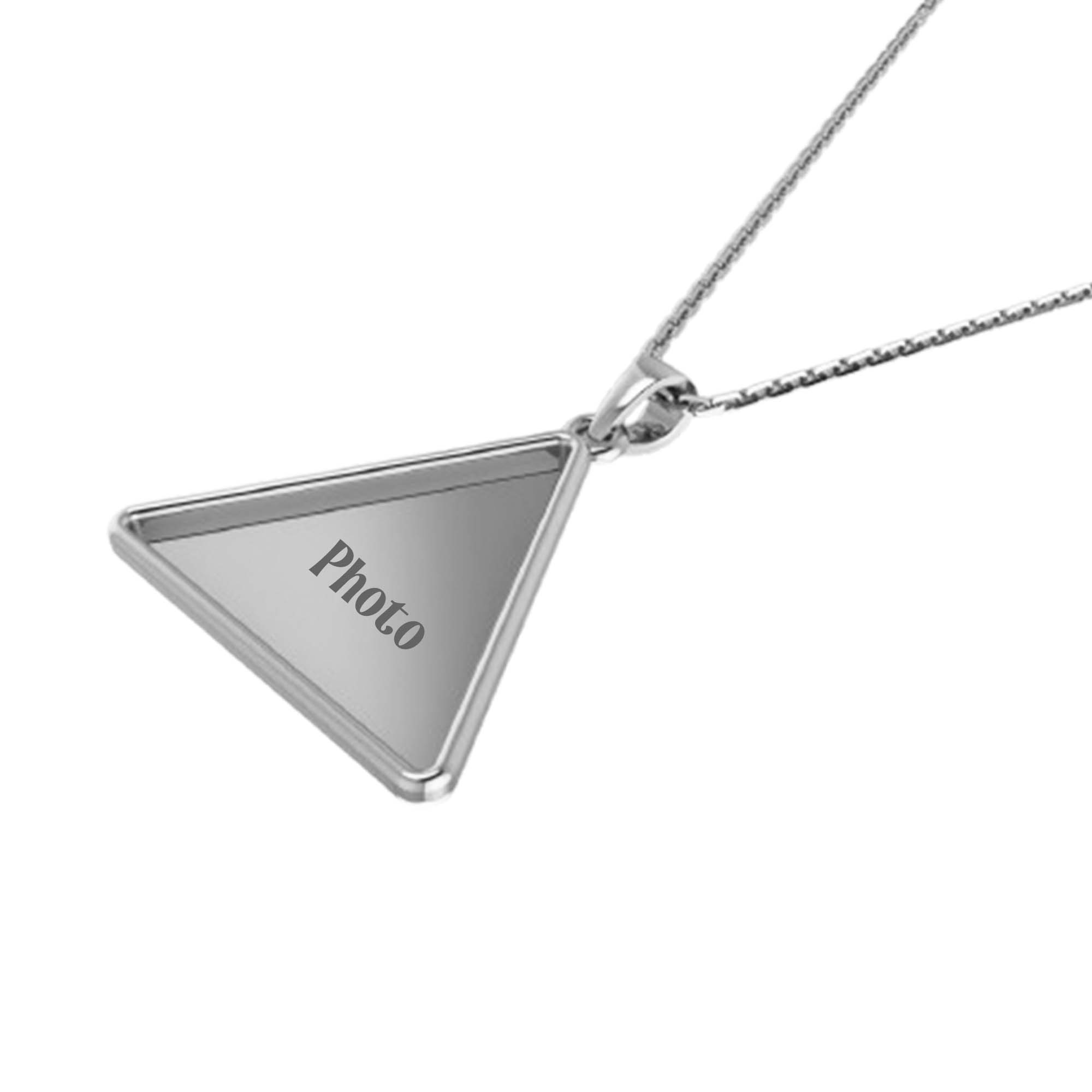 RKC Tringle Shape Photo Locket Pendant Necklace 14k Yellow Gold Plated Weight 5mm And Height 20mm