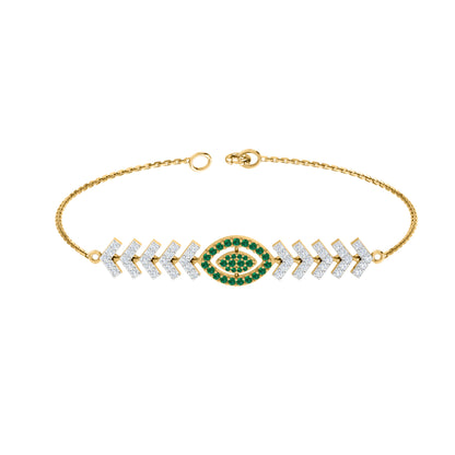 Pietra preziosa RKC in argento sterling 925 da 1,1 CT per bracciale da donna Placcato in oro giallo 14 carati Peso 6,00 GM