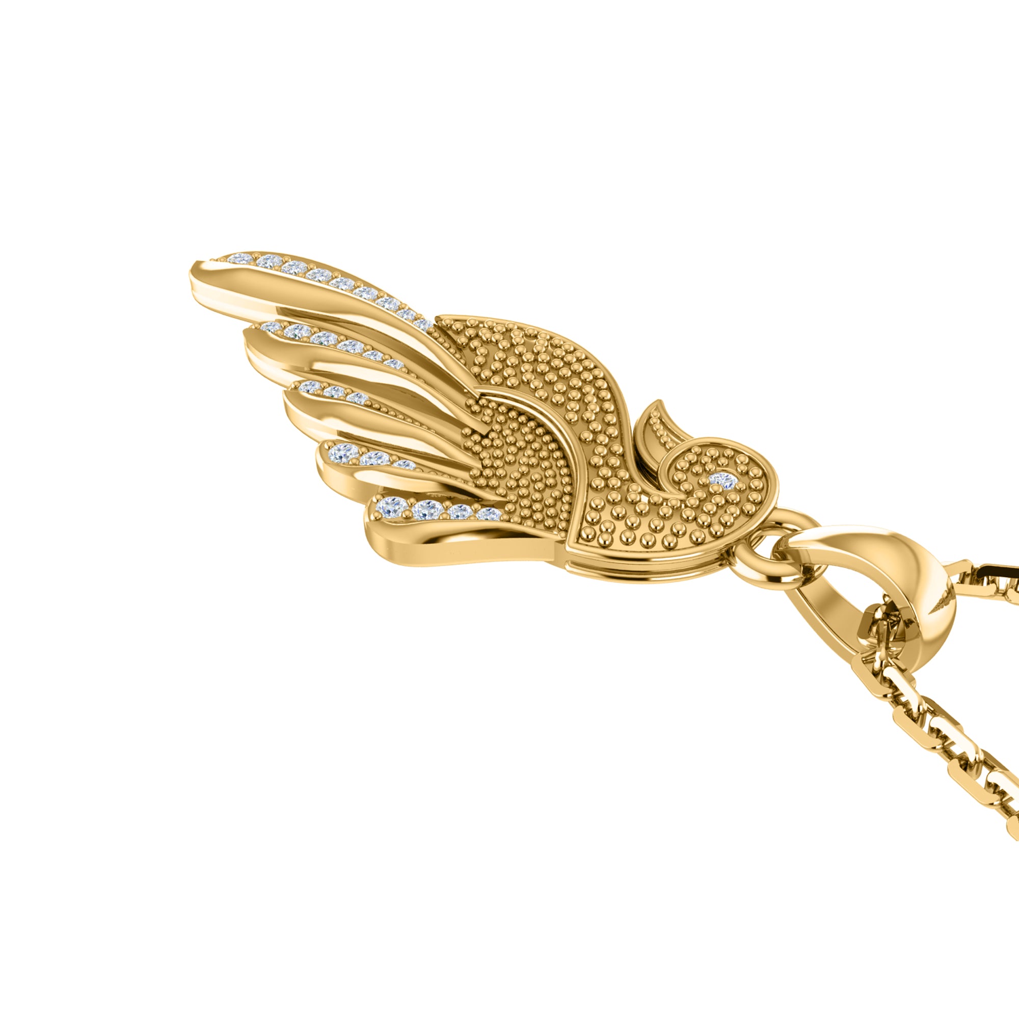 RKC 0,10 ct Moissanit Schwan Charm Anhänger Halskette 925 Silber Schmuck 14 K Roségold vergoldet Gewicht 4,50 g Höhe 24,50 mm