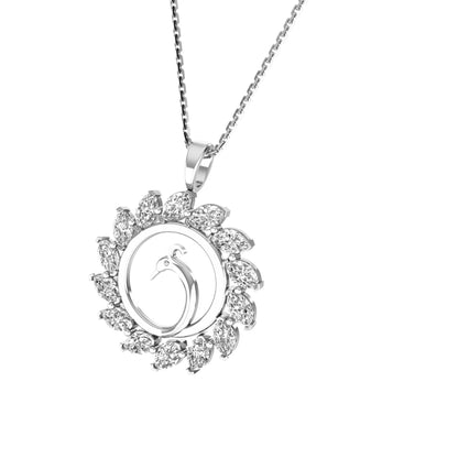 RKC Made With 18K Yellow Gold Plated Moissanite Pendant Necklace