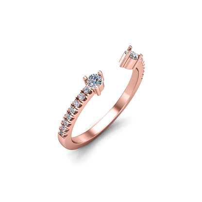 RKC Moissanit verstellbares offenes Band für Geburtstagsgeschenk, 925er Sterlingsilber, 14 Karat Gelbgold vergoldet, Gewicht 2 g, Breite 2 mm