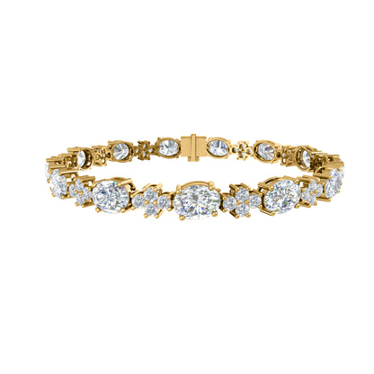 RKC 925 Sterling Silwer 19.37 CT Moissanite vir Vroue-armband 14K Geelvergulde Gewig 14.00 GM