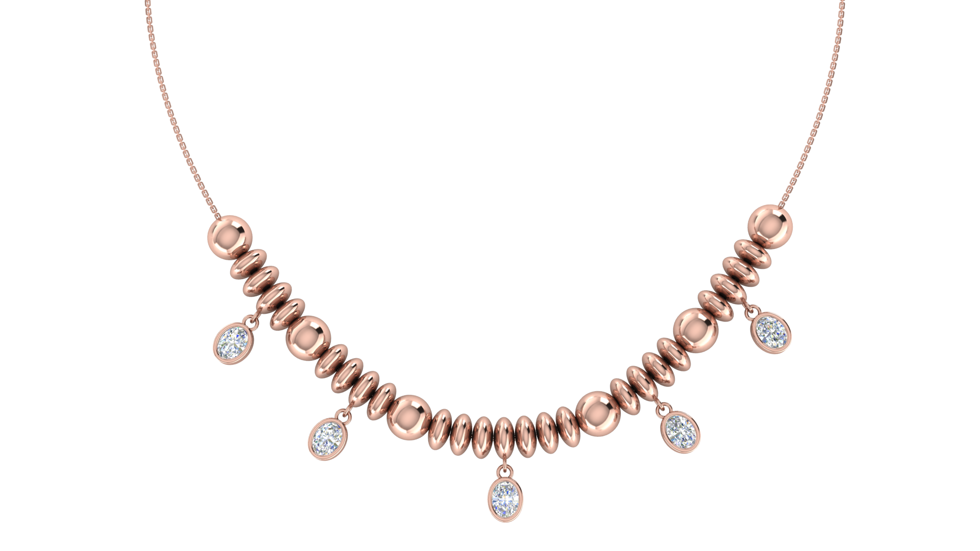 Collana affascinante con moissanite in carati RKC da 10 ct, argento 925, placcato in oro rosa 14k, peso del prodotto 7,00 GM