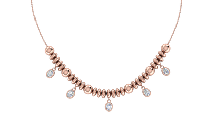 Collana affascinante con moissanite in carati RKC da 10 ct, argento 925, placcato in oro rosa 14k, peso del prodotto 7,00 GM