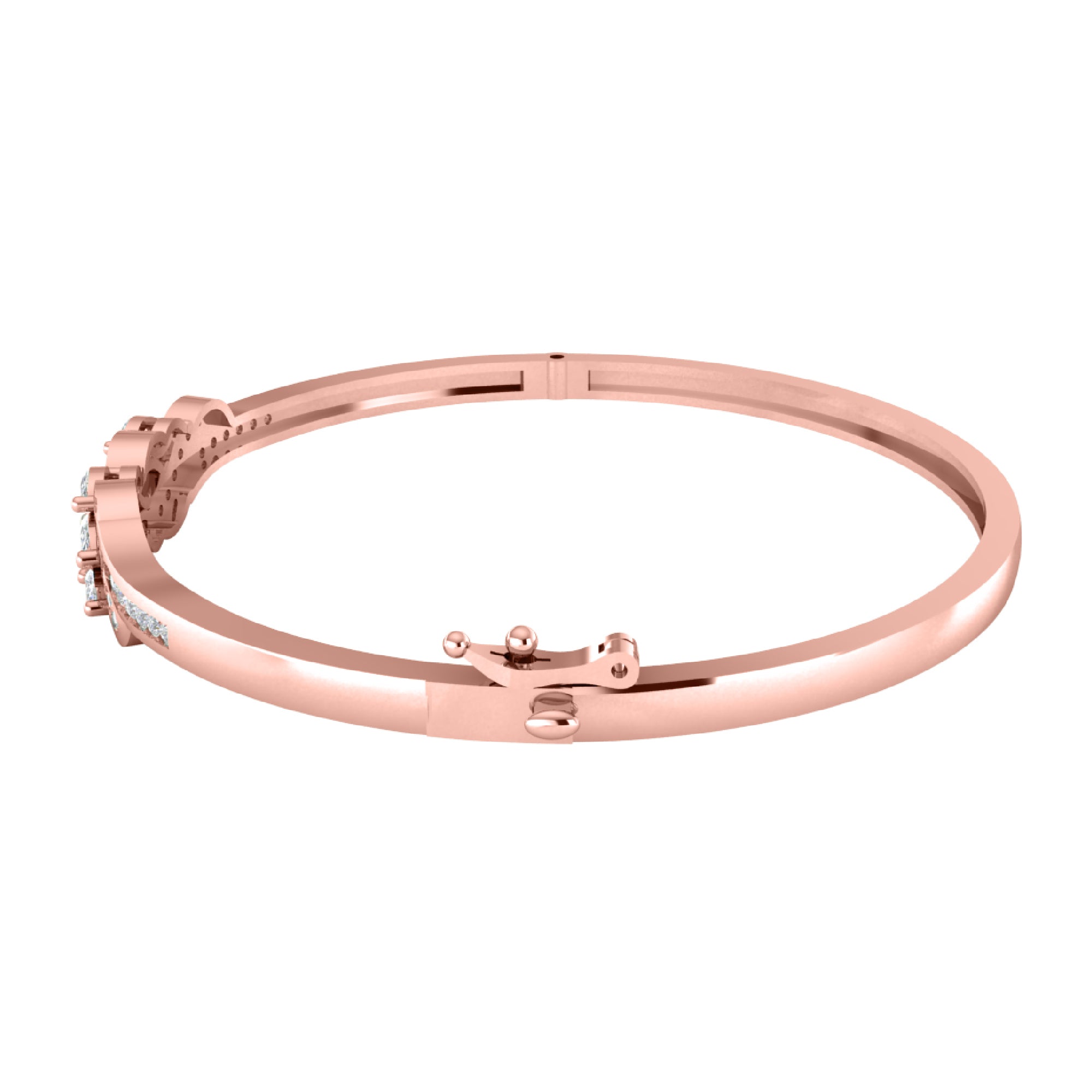 RKC Damen-Armreif aus 925er-Sterlingsilber mit 1,51 Karat Moissanit, 14 Karat Gelbgold vergoldet, Gewicht 11,50 g, Höhe 52,00 mm