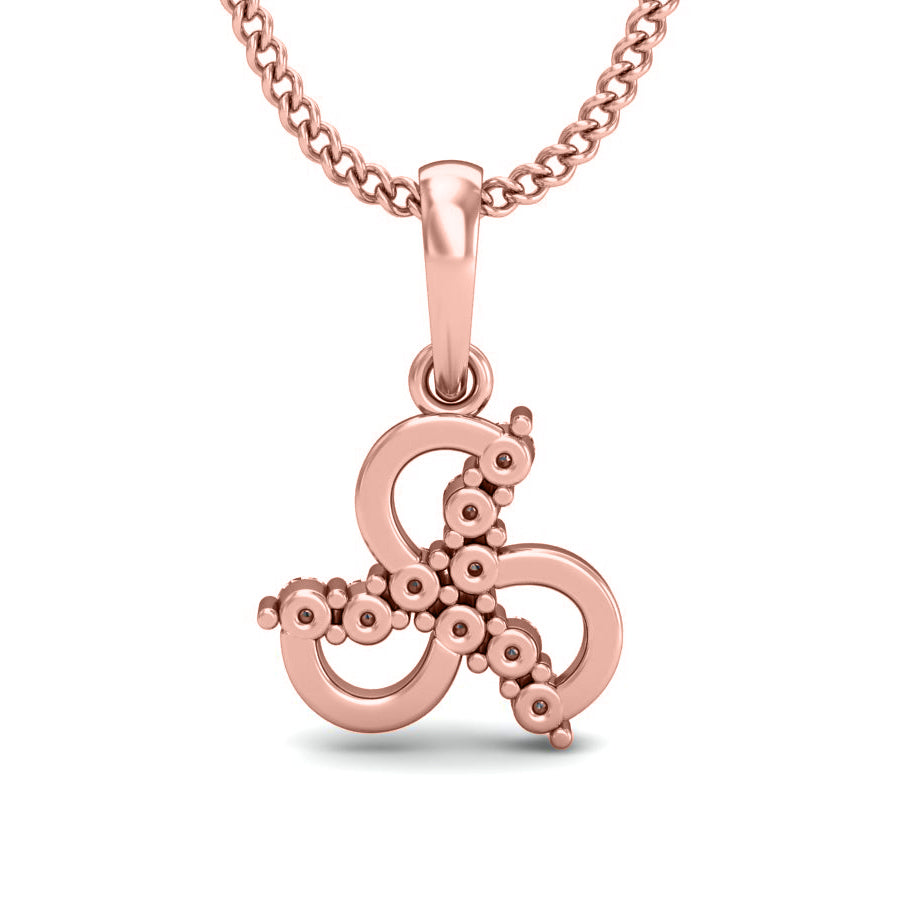RKC Blumenförmiger 0,09 Karat Moissanit-Jubiläumsgeschenk-Anhänger, 14 Karat Gelbgold vergoldet, Gewicht 2,7 g, Höhe 14,5 mm