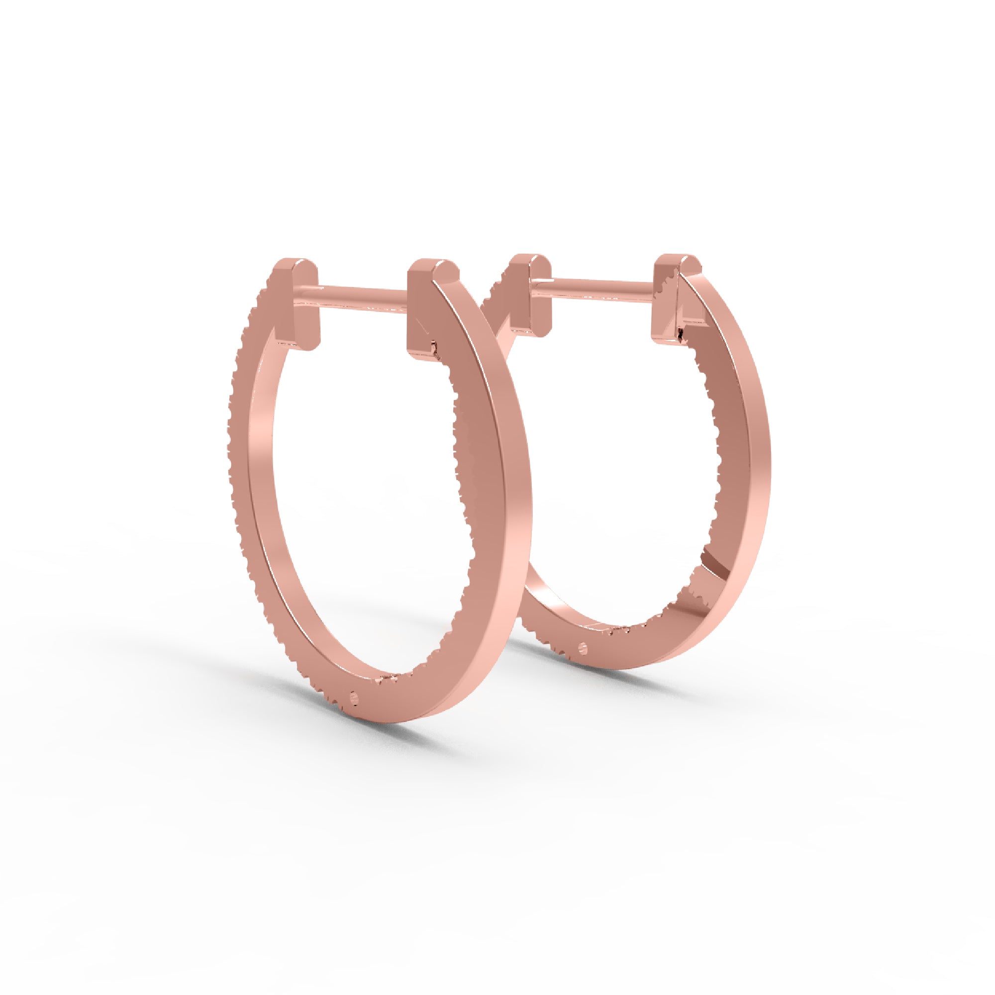 RKC Damen-Ohrring aus 925er-Sterlingsilber, einreihig, 14-Karat-Rose, Gesamtgewicht: 7,00 GM, Höhe: 38,00 mm