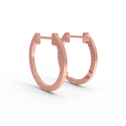 RKC Damen-Ohrring aus 925er-Sterlingsilber, einreihig, 14-Karat-Rose, Gesamtgewicht: 7,00 GM, Höhe: 38,00 mm