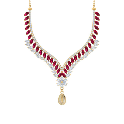 Charmante RKC 18 CT Moissanit-Halskette, 925er Silber, 14 Karat Roségold plattiert, Produktgewicht: 17,00 GM, Höhe: 100,00 mm