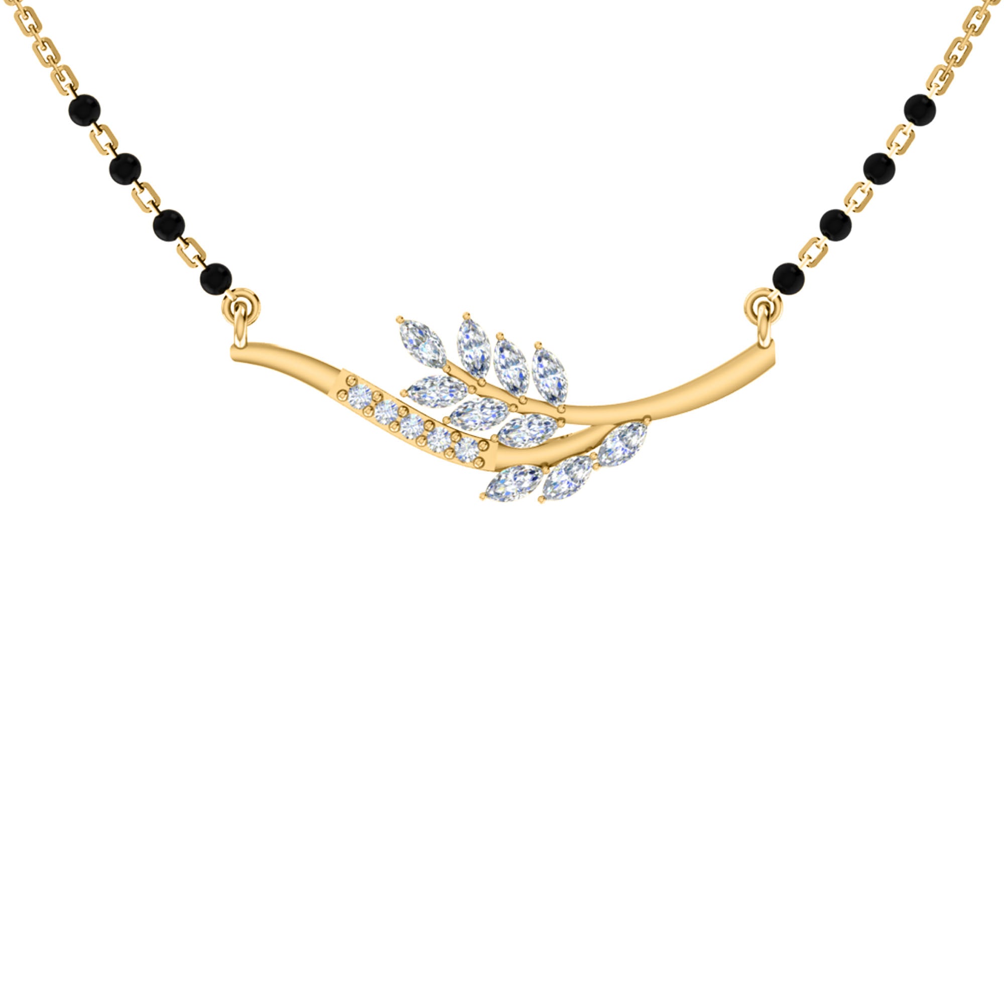 RKC 1 CT Moissanite Women Mangalsutra 925 Silver 14k Rose gold Plated Product Weight 3.80 GM Height 11.50 MM